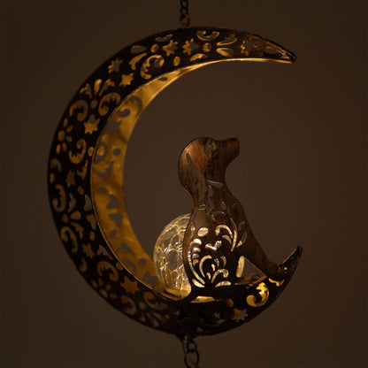 Pet Crescent Moon Solar Wind Chime