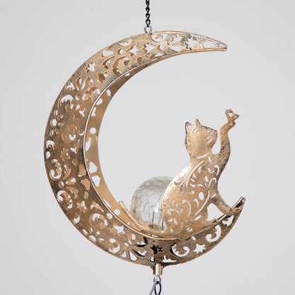 Pet Crescent Moon Solar Wind Chime