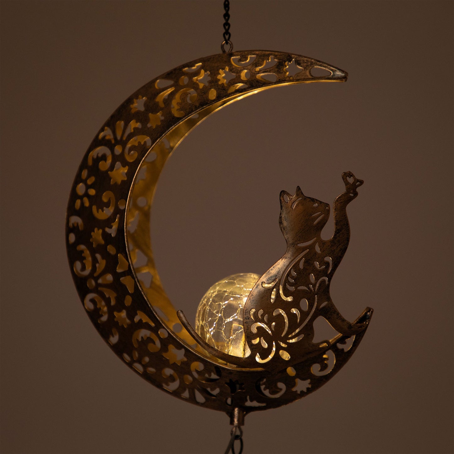 Pet Crescent Moon Solar Wind Chime