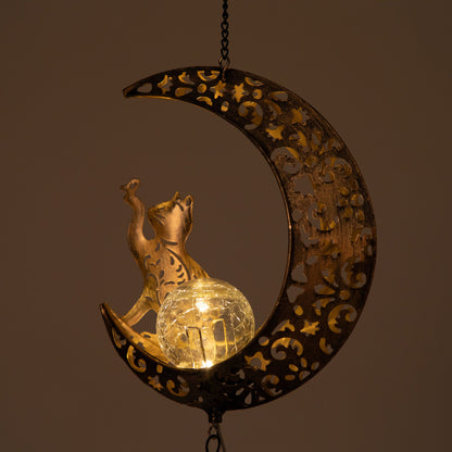 Pet Crescent Moon Solar Wind Chime