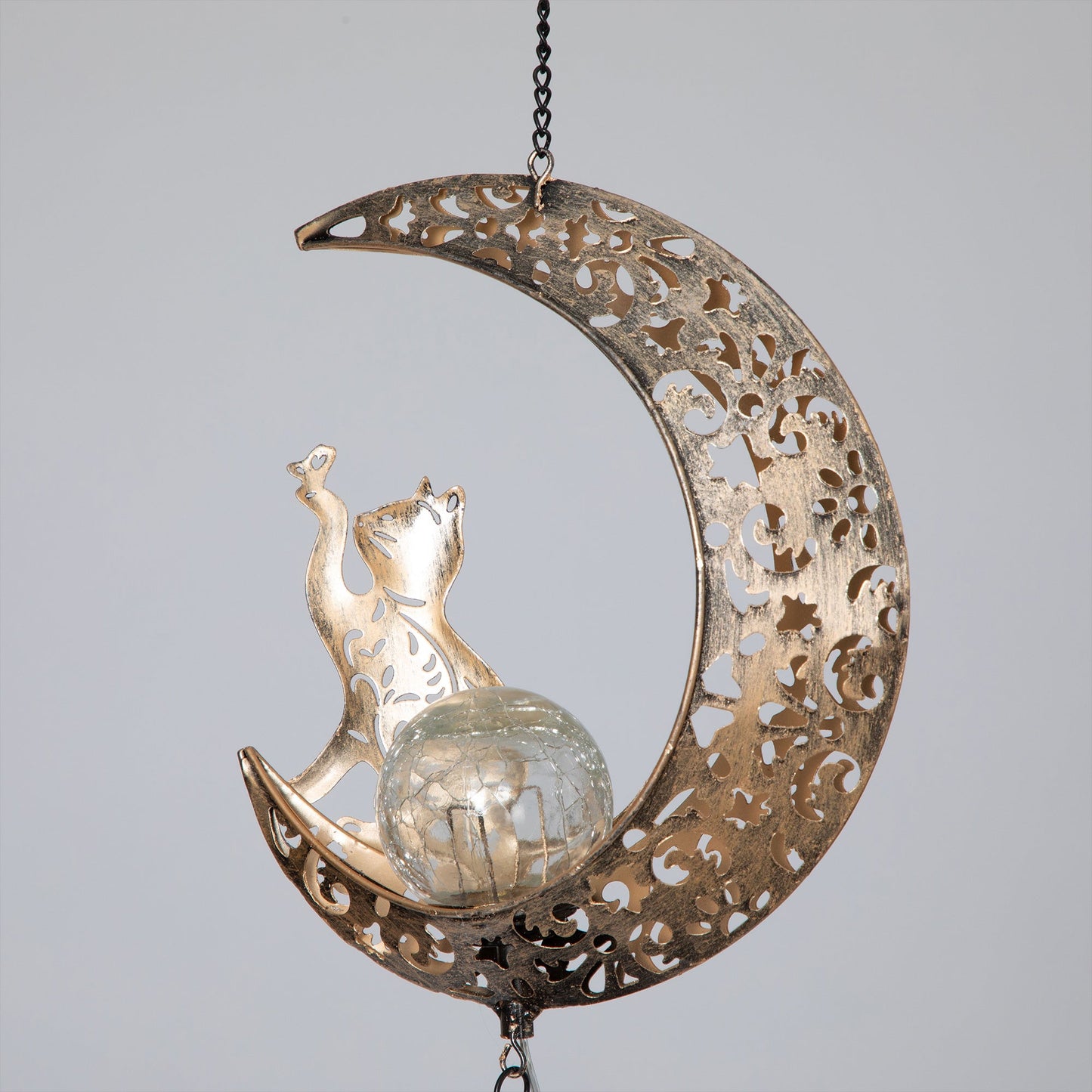 Pet Crescent Moon Solar Wind Chime