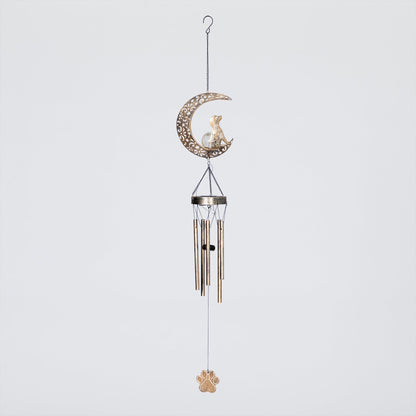 Pet Crescent Moon Solar Wind Chime