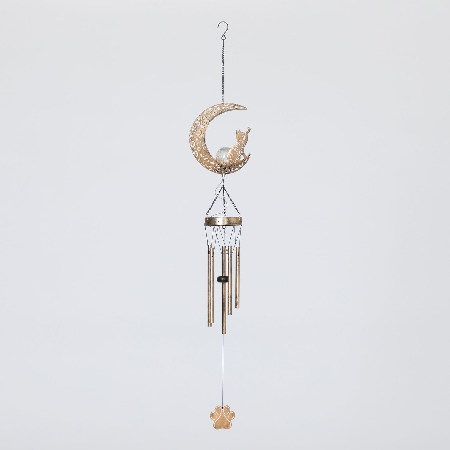 Pet Crescent Moon Solar Wind Chime