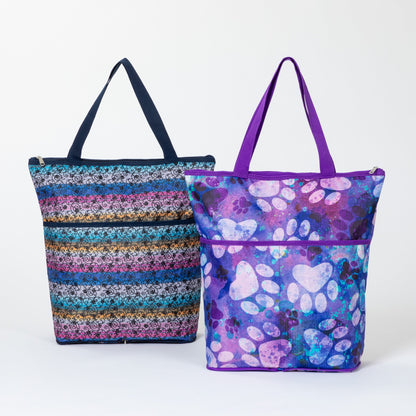 Extra Large Foldable Paw Print Tote Bag