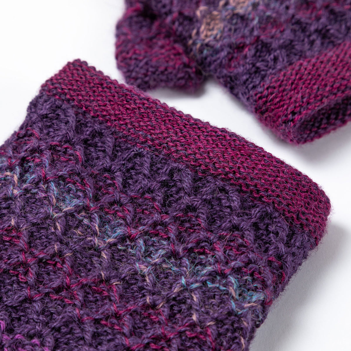 Colorful Alpaca Fingerless Mittens TEST.