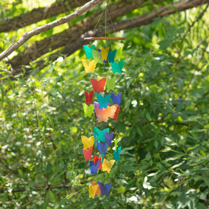 Aqua Blue Capiz Wind Chime