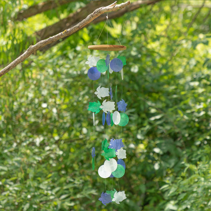 Aqua Blue Capiz Wind Chime