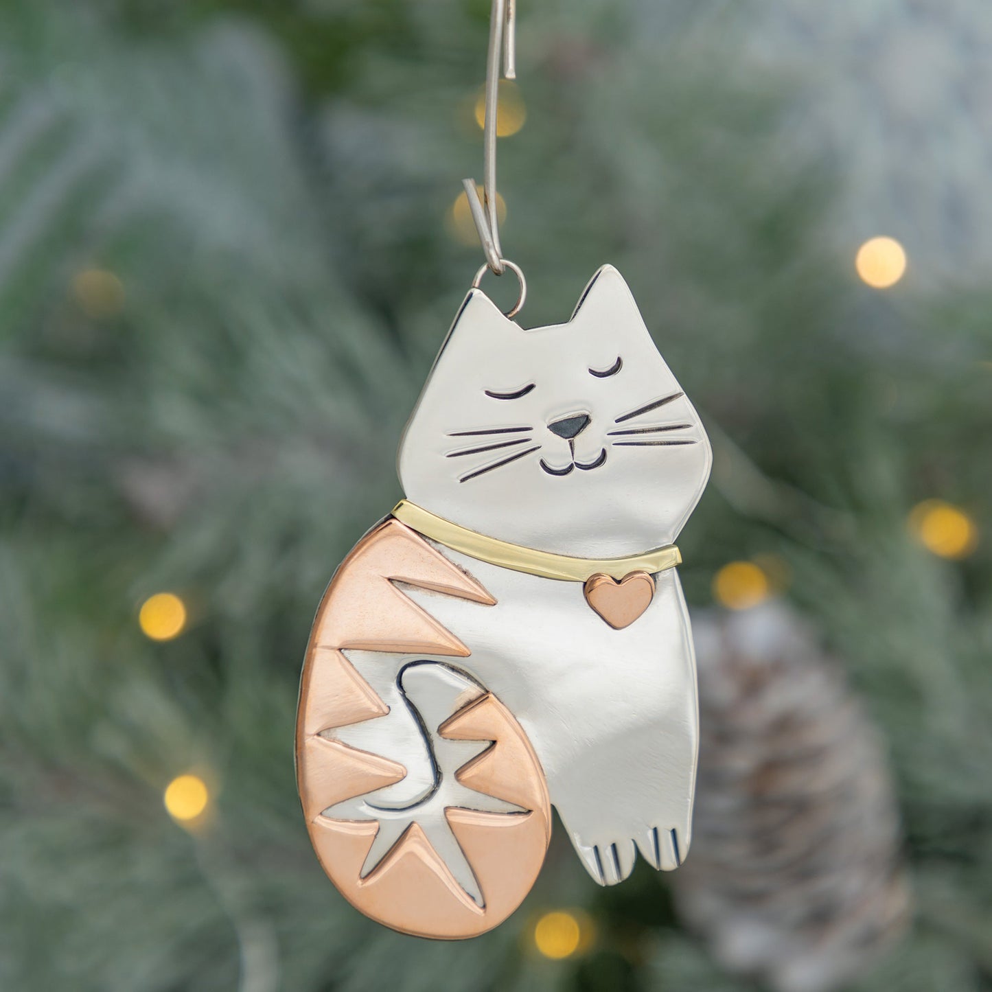 Whiskers & Stripes Cat Ornament