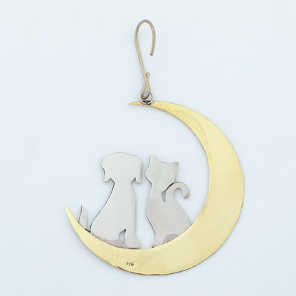 Under the Moonlight Love for Pets Mixed Metal Ornament