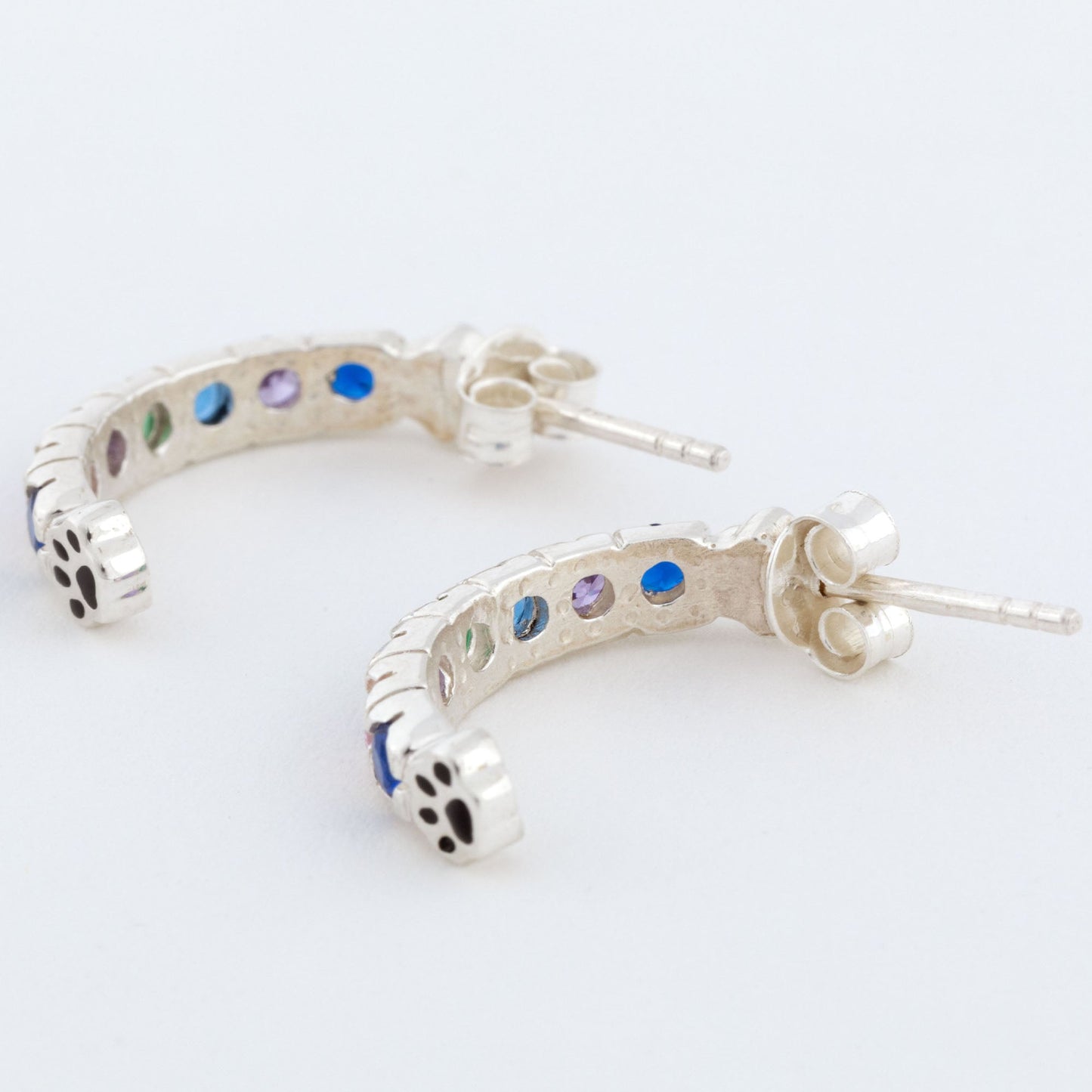 Rainbow Bridge Paw Print Earrings