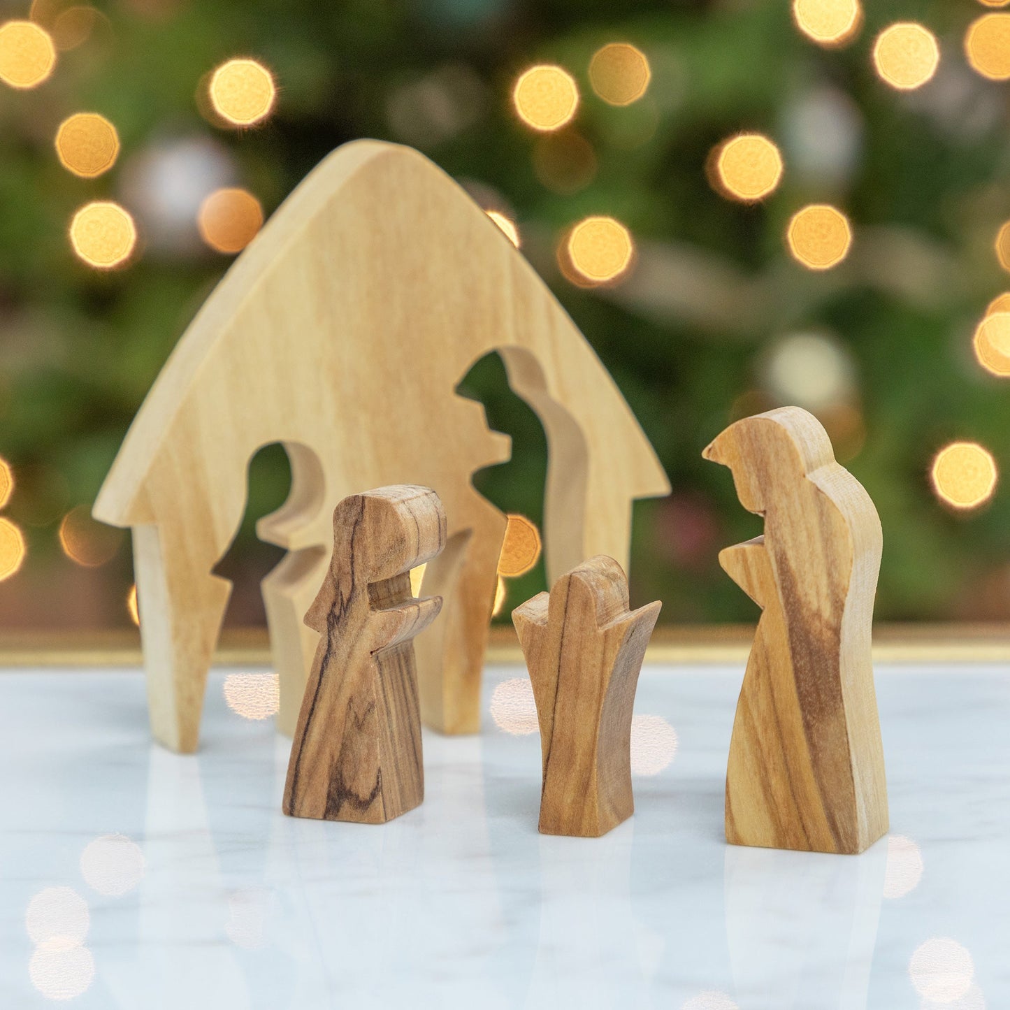 Hand Carved Olive Wood Holy Family Nativity Puzzle