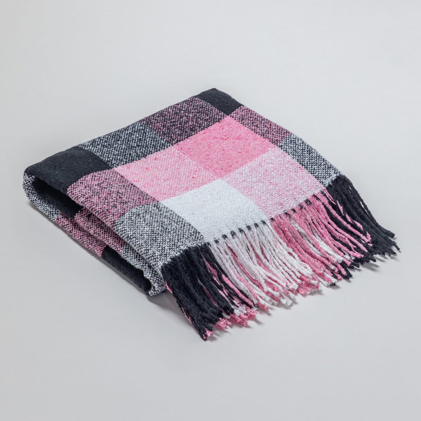 Ukrainian Wool-Blend Fringed Throw Blanket