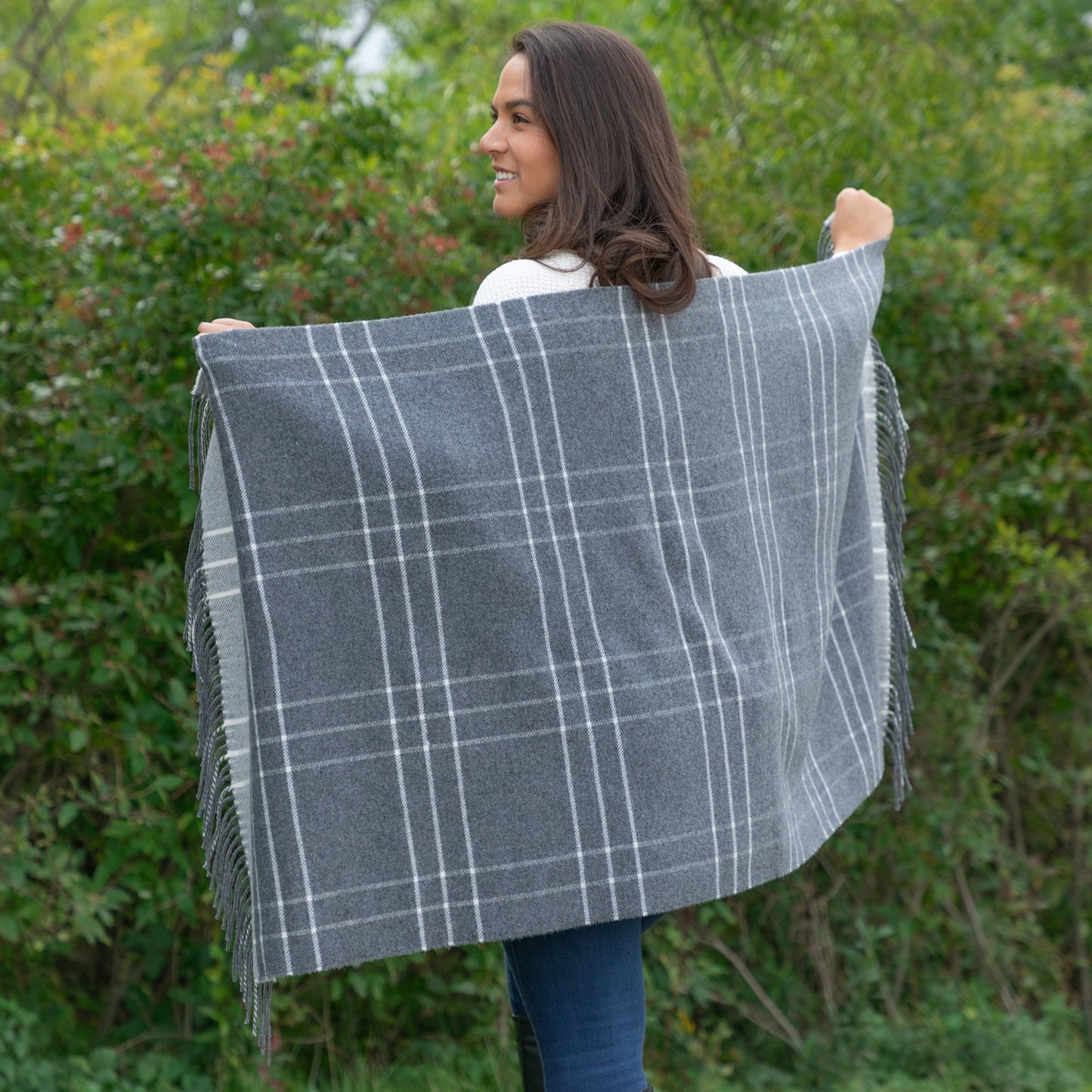 Ukrainian Merino Wool & Cashmere Plaid Shawl