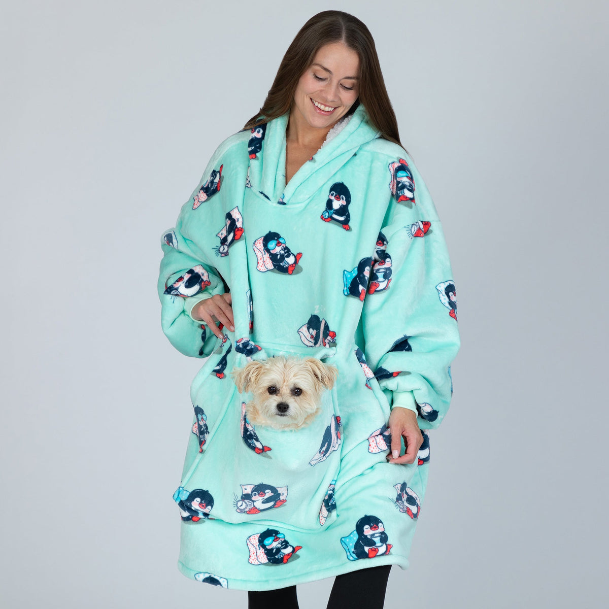 Wearable Pet Pocket Hoodie Blanket