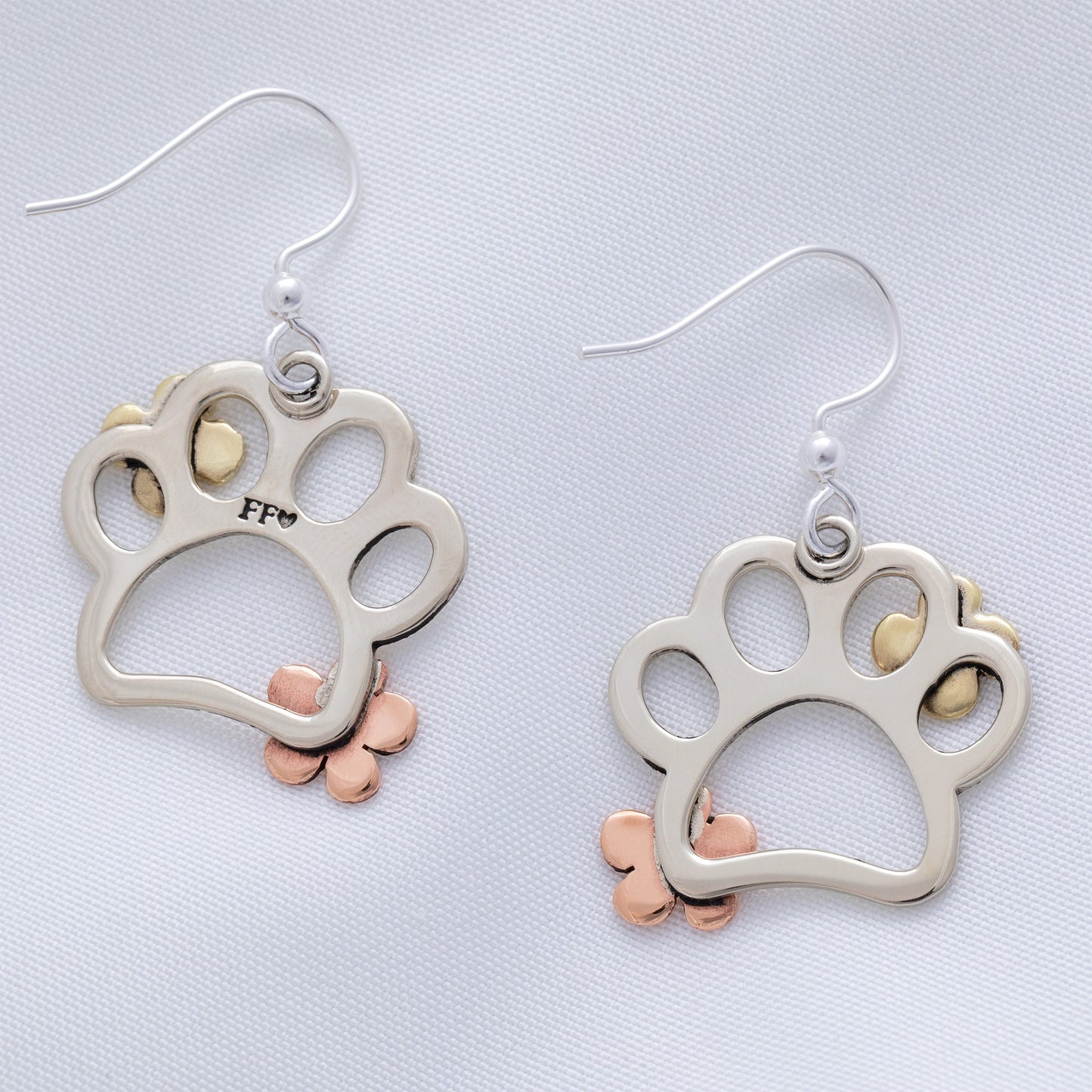 Paws & Flowers Mixed Metal Earrings