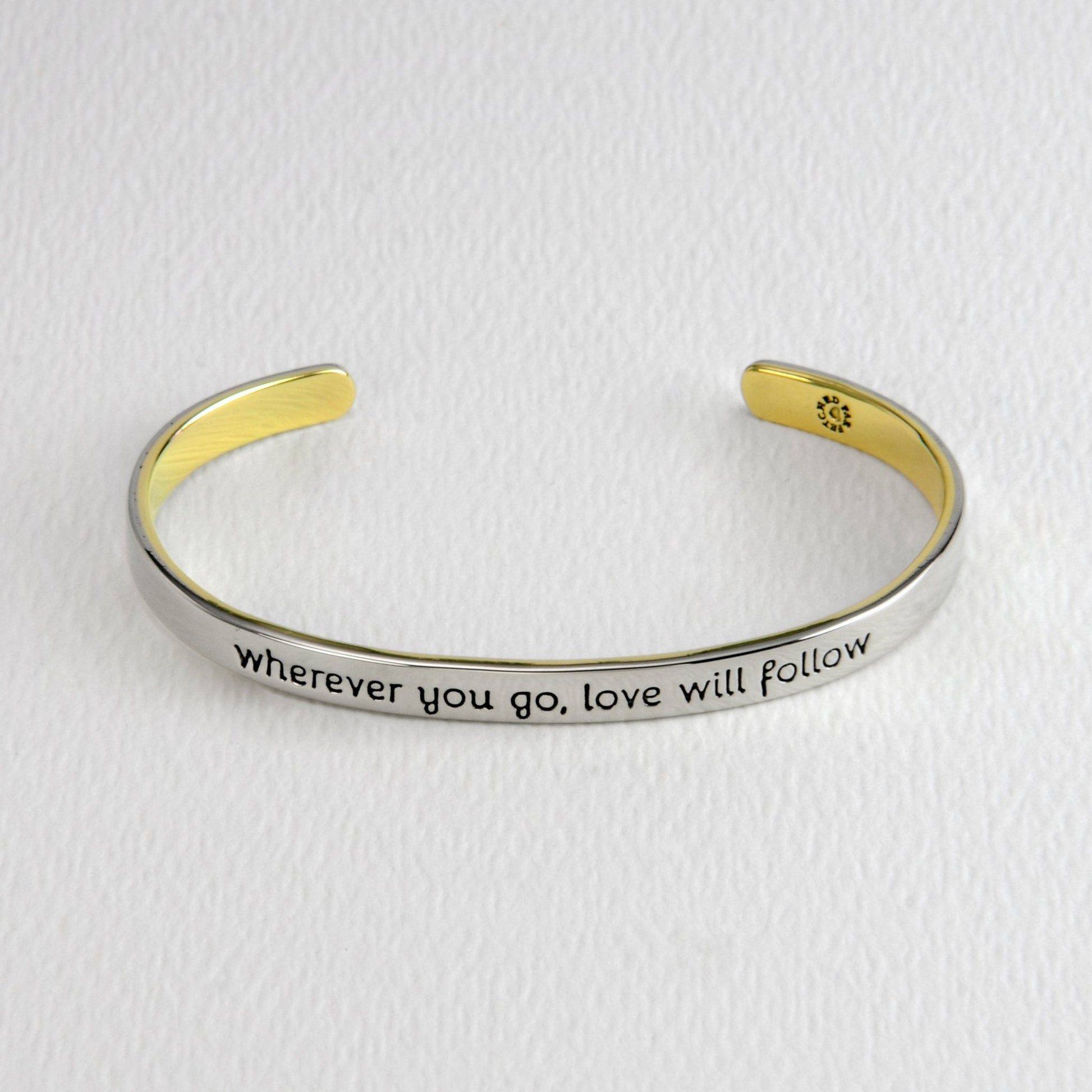 Wherever You Go Love Will Follow 4.5mm Mixed Metals Cuff Bracelet