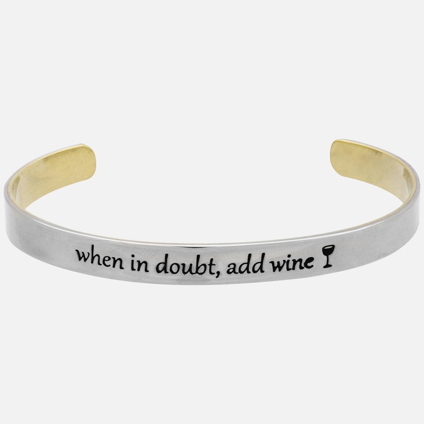 When In Doubt Add Wine Mixed Metals Cuff Bracelet