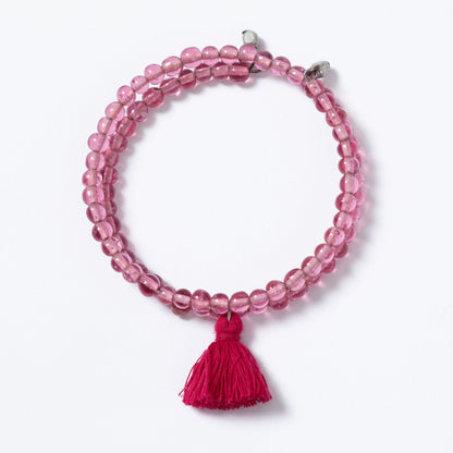 Taj Tassel Glass Bead Bracelet