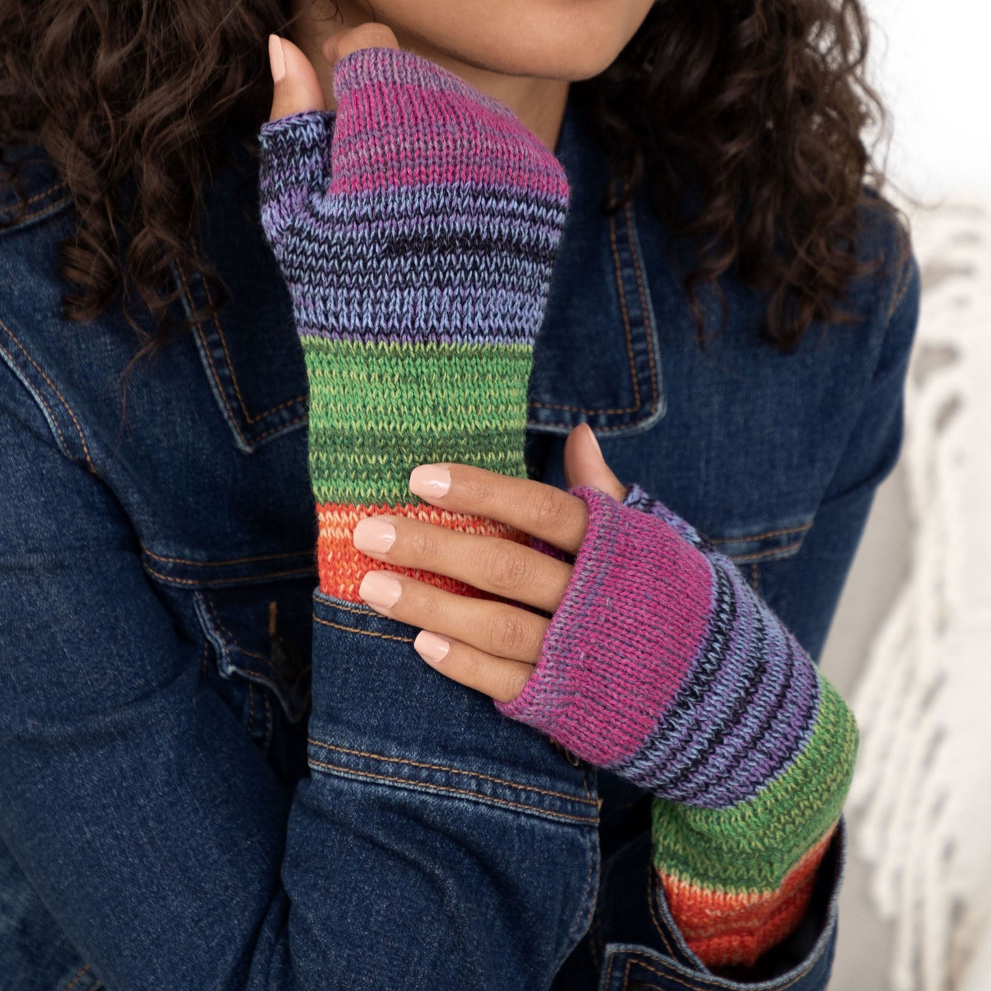 Alpaca Fingerless Mittens