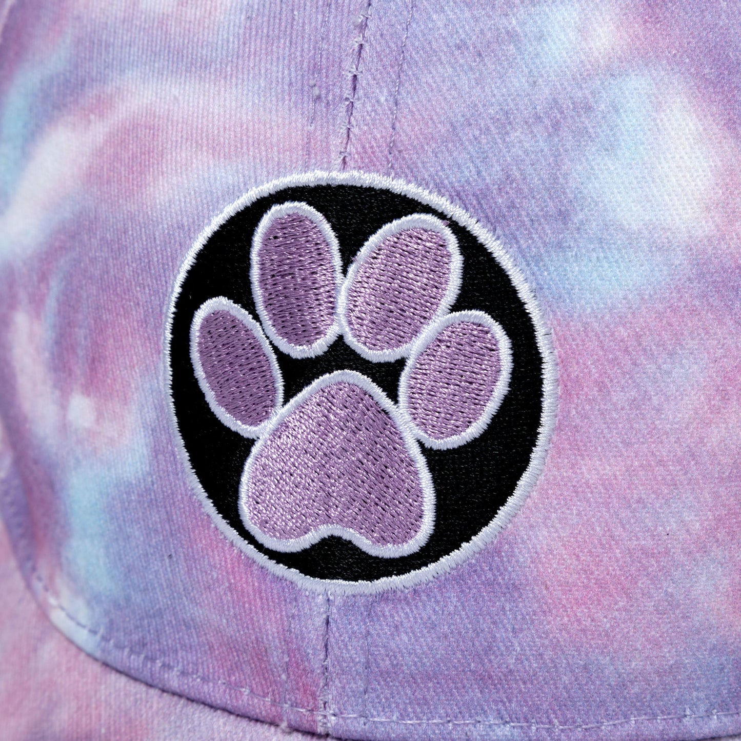 Paw Print Tie-Dye Ponytail Hat