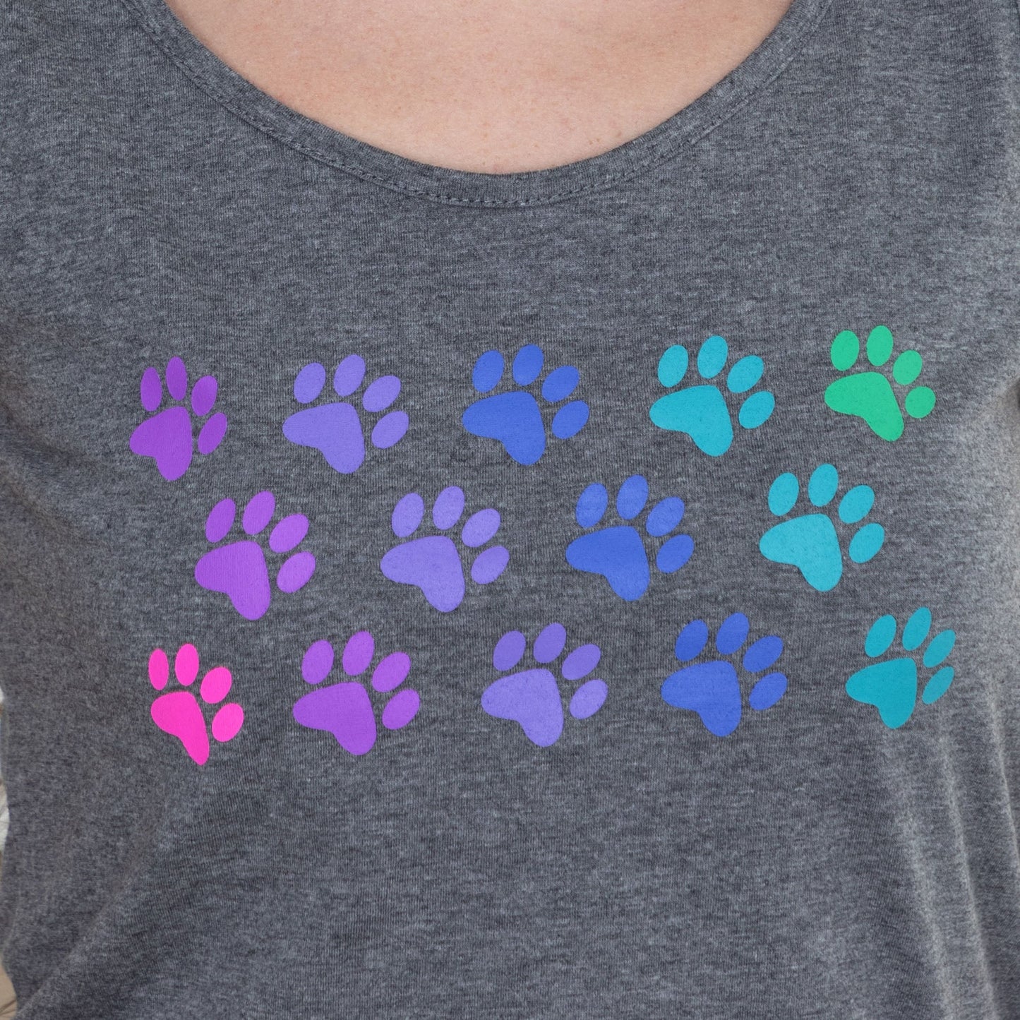 Rainbow Paw Print Tank Top