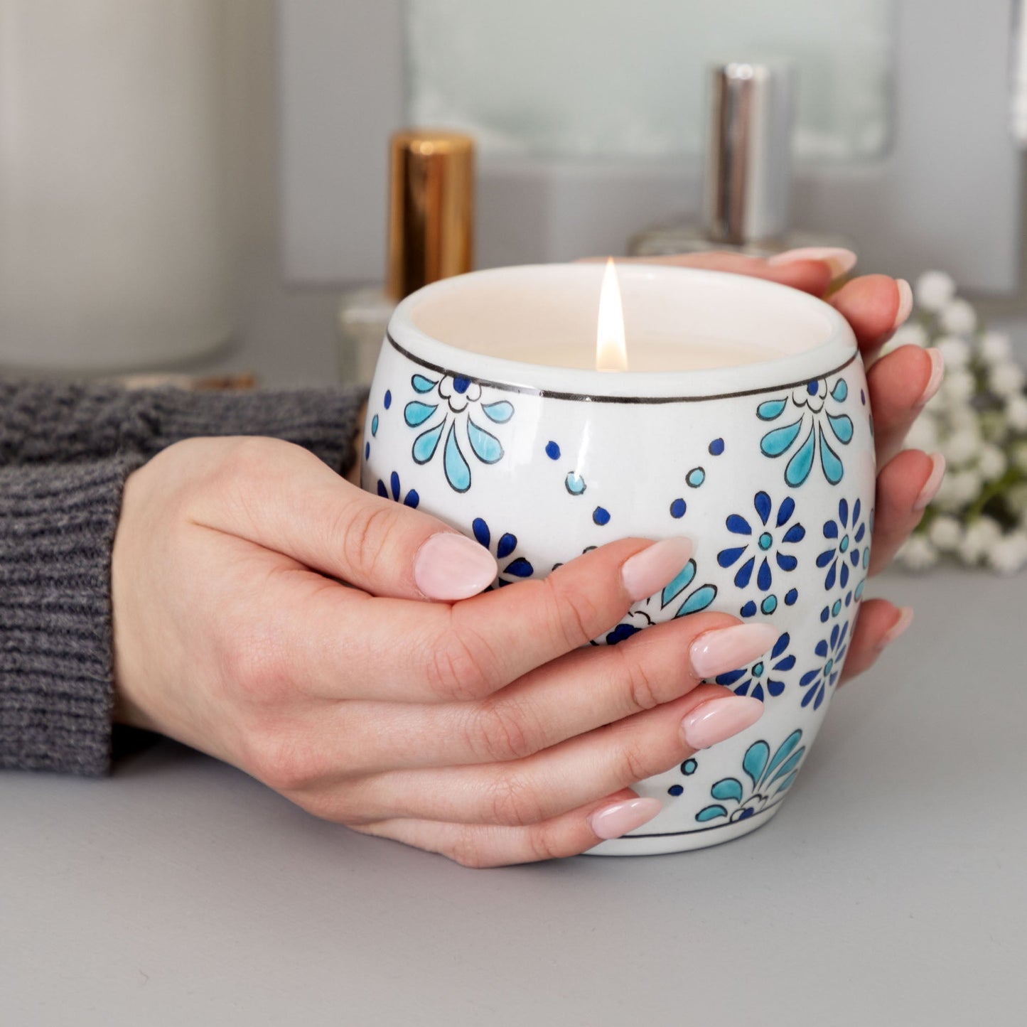 Ceramic Artisan Hand-Poured Candle