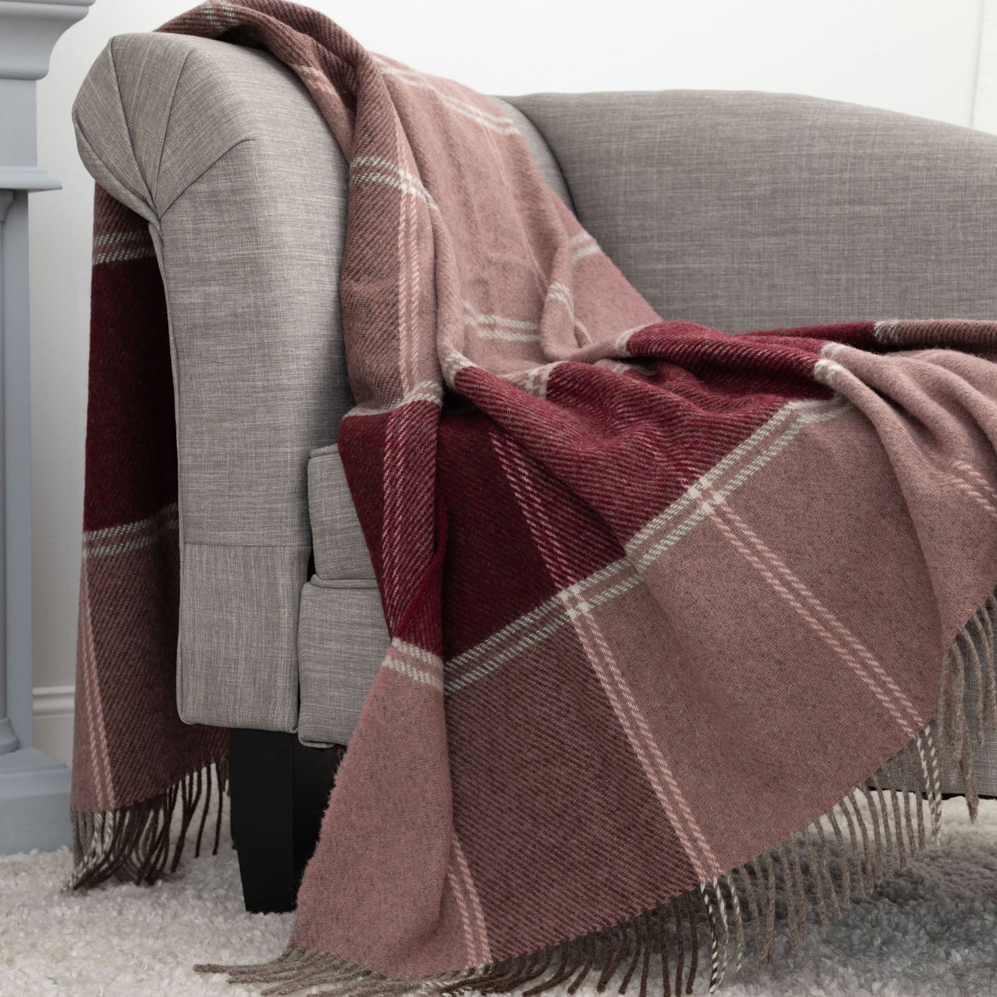 Ukrainian 100% Wool Fringed Throw Blanket