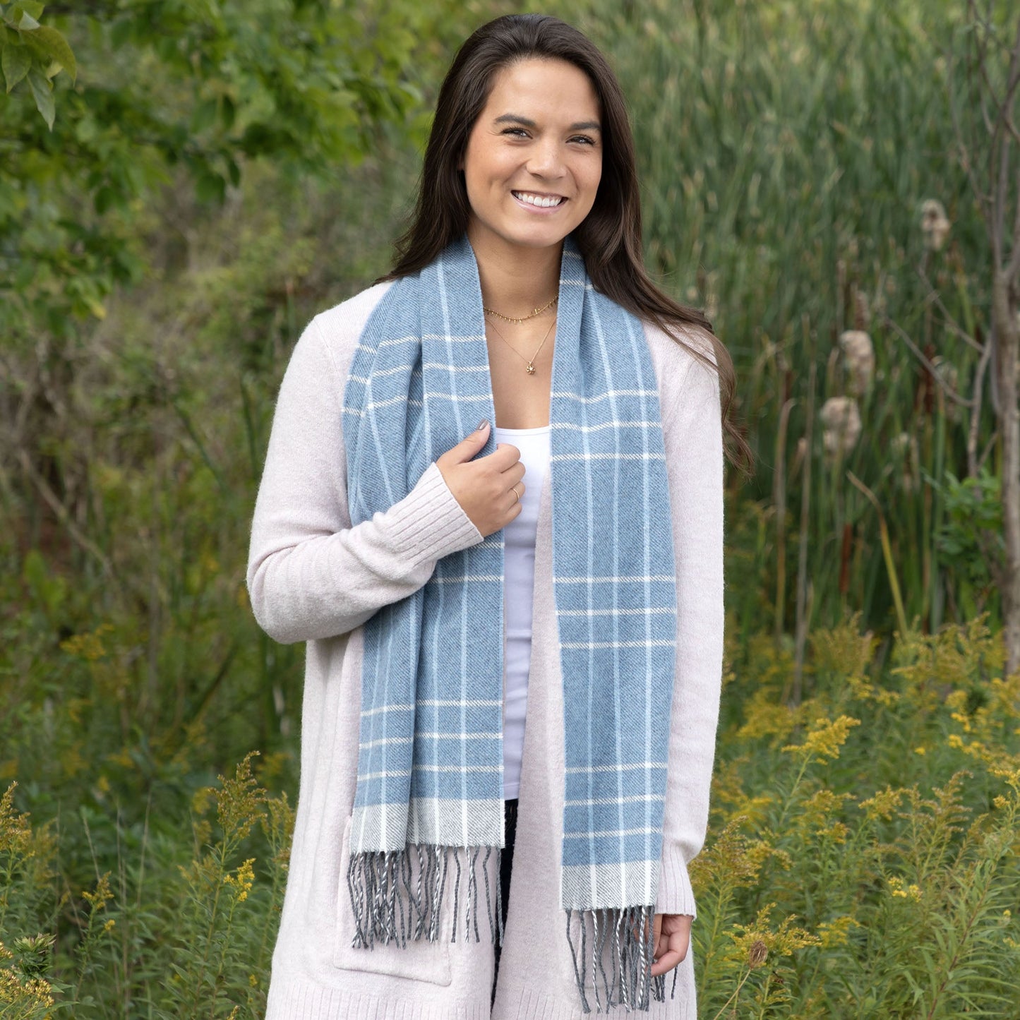 Ukrainian Merino Wool & Cashmere Plaid Scarf