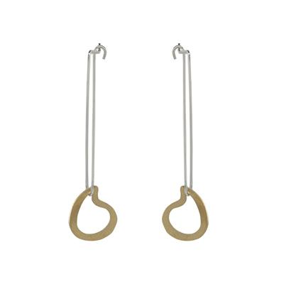 Enchanting Gold Dipped Gold Plate Long Earwire Earring