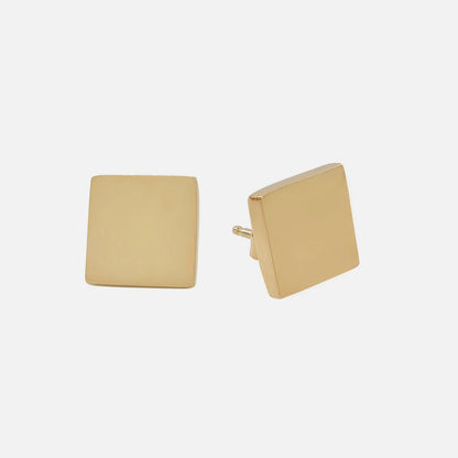 Chunky Square Gold Plate Post Earring