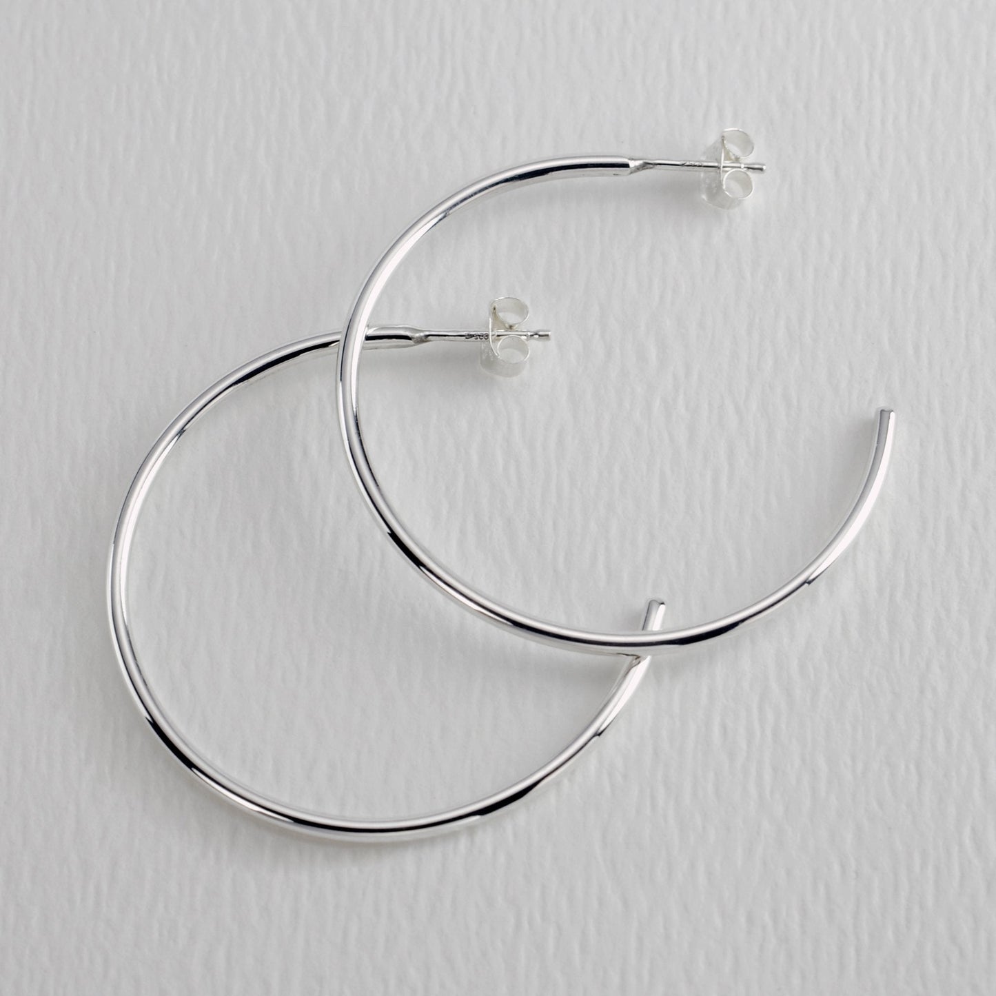 Silvers 40mm Sterling Silver Post Hoop Earring