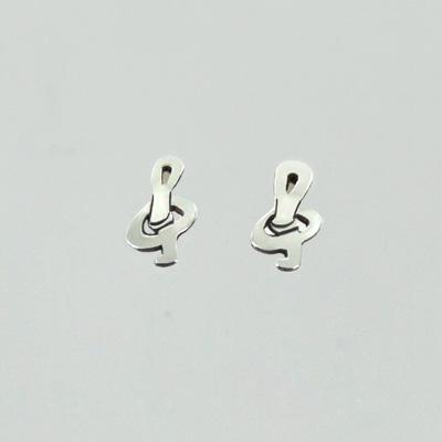 Treble Clef Sterling Silver Earrings