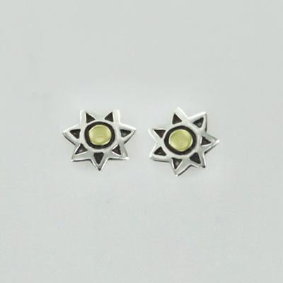 Sun Sterling & Brass Post Earrings