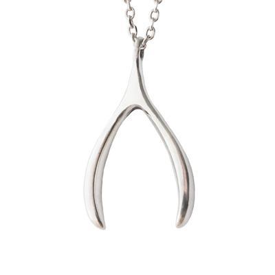 PROMO - Lucky Wishbone Pewter Earrings