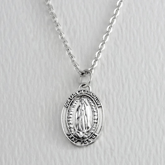 Our Lady Of Guadalupe Sterling Silver 18 Inch Necklace