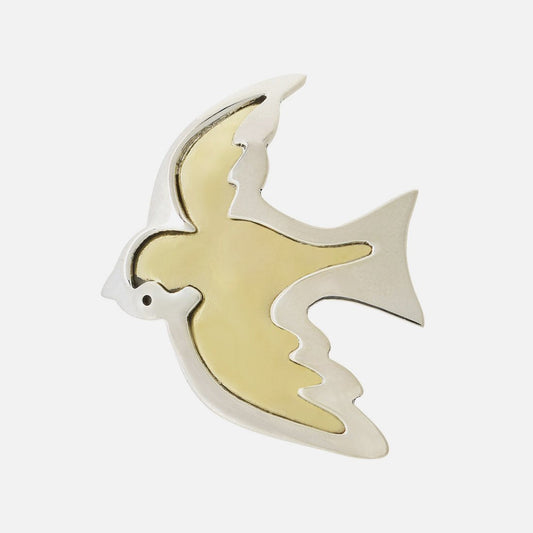 Fly Away Sterling & Brass Pin