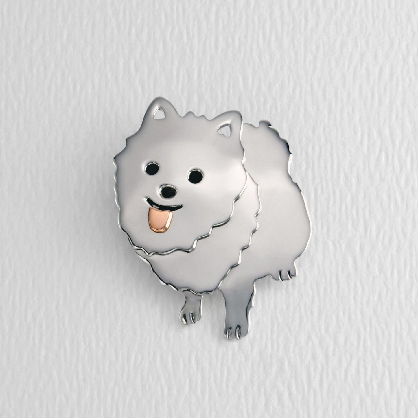 Pomeranian Sterling & Copper Pin