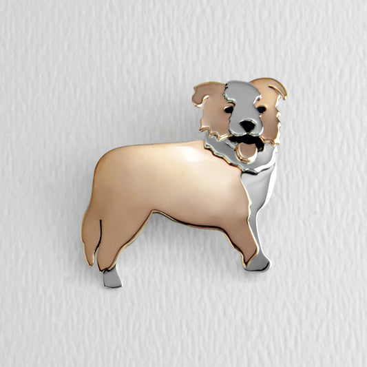 Australian Shepherd Sterling & Copper Pin