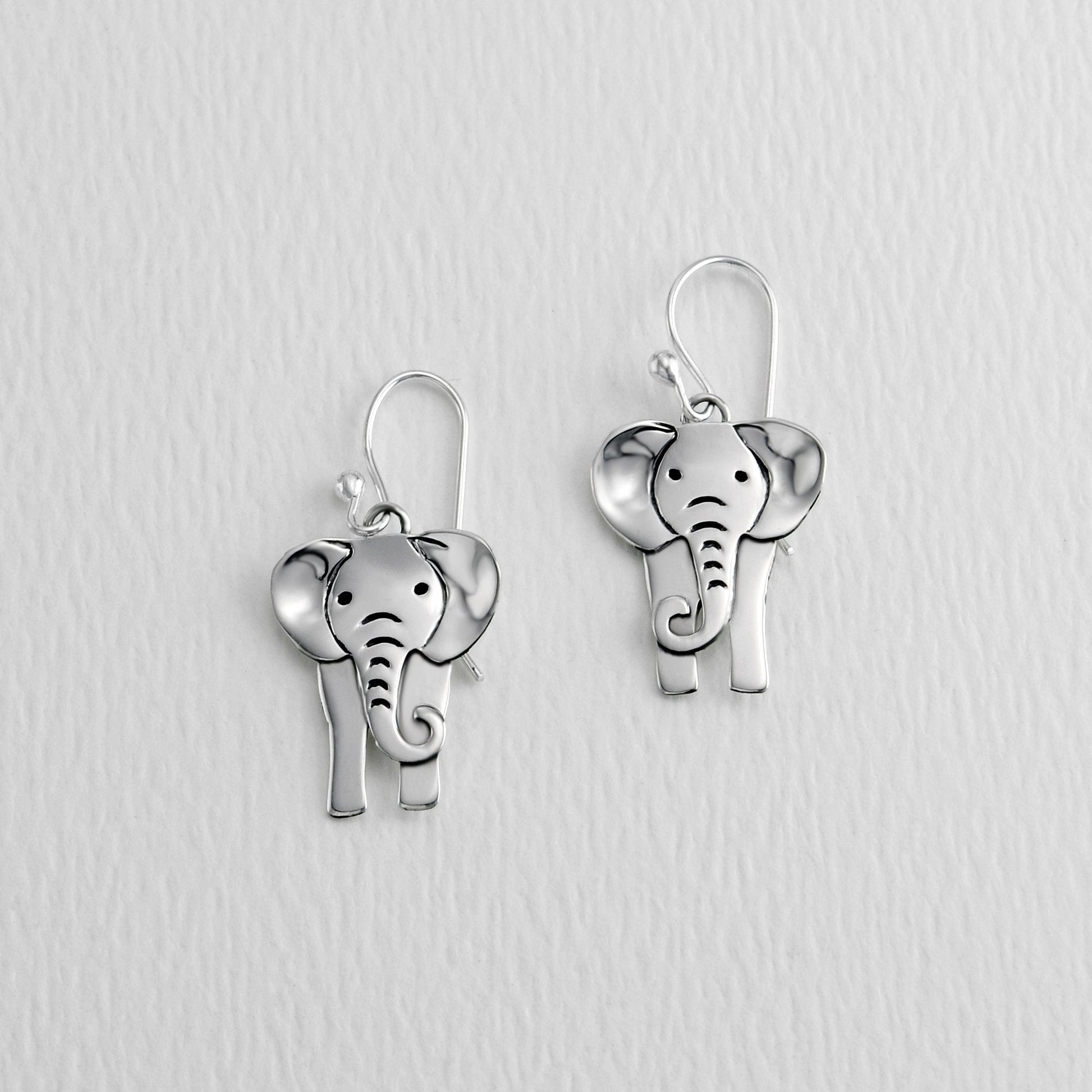 Elephant Sterling Silver Wire Earring