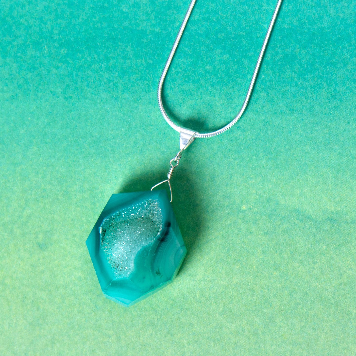 Cool Hues Sterling Silver & Druzy Necklace