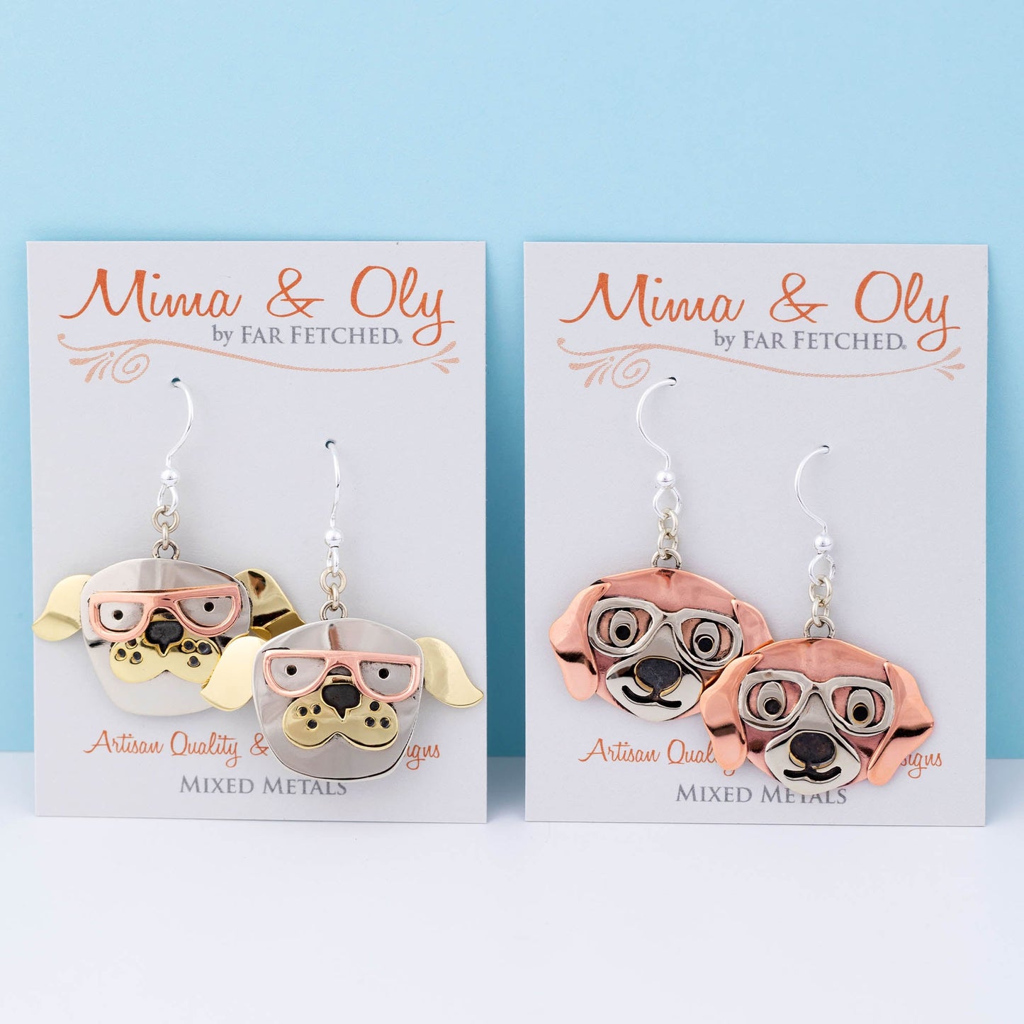 Reading Pets Mixed Metal Earrings