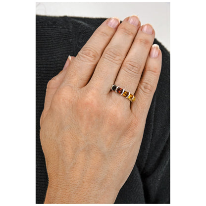 Amber Ombre & Sterling Ring