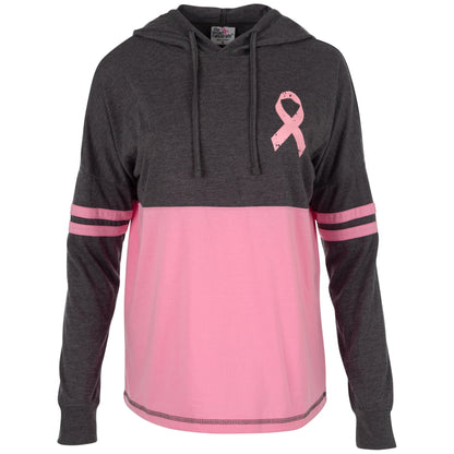 Believe Pink Ribbon Two-Toned Hooded Tee