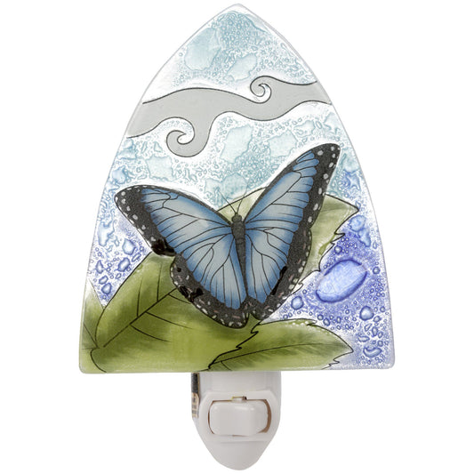 Blue Butterfly Recycled Glass Night Light