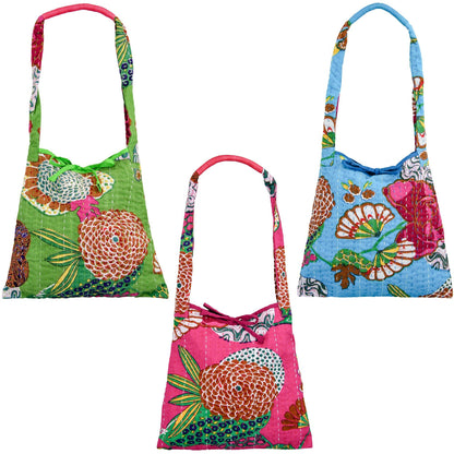 Bright Hand Stitched Kantha Hobo Bag