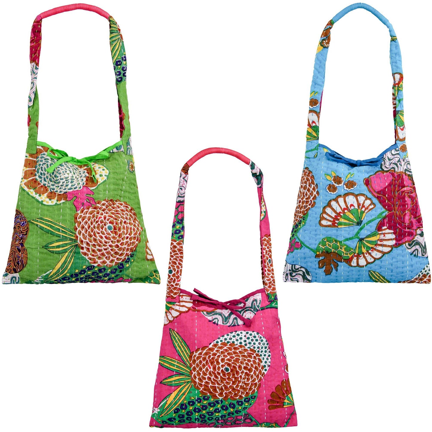 Bright Hand Stitched Kantha Hobo Bag