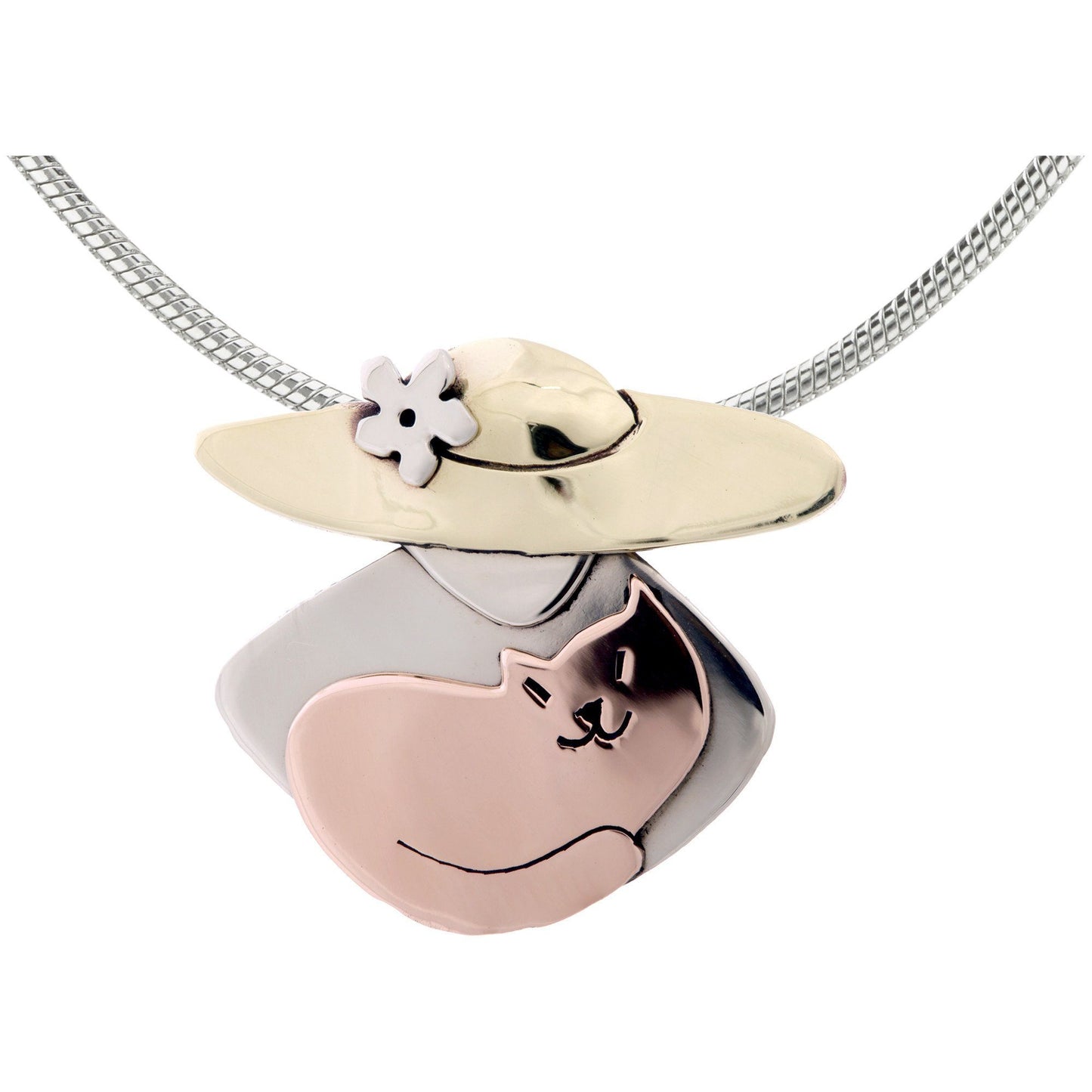 Cat Lover Mixed Metals Necklace