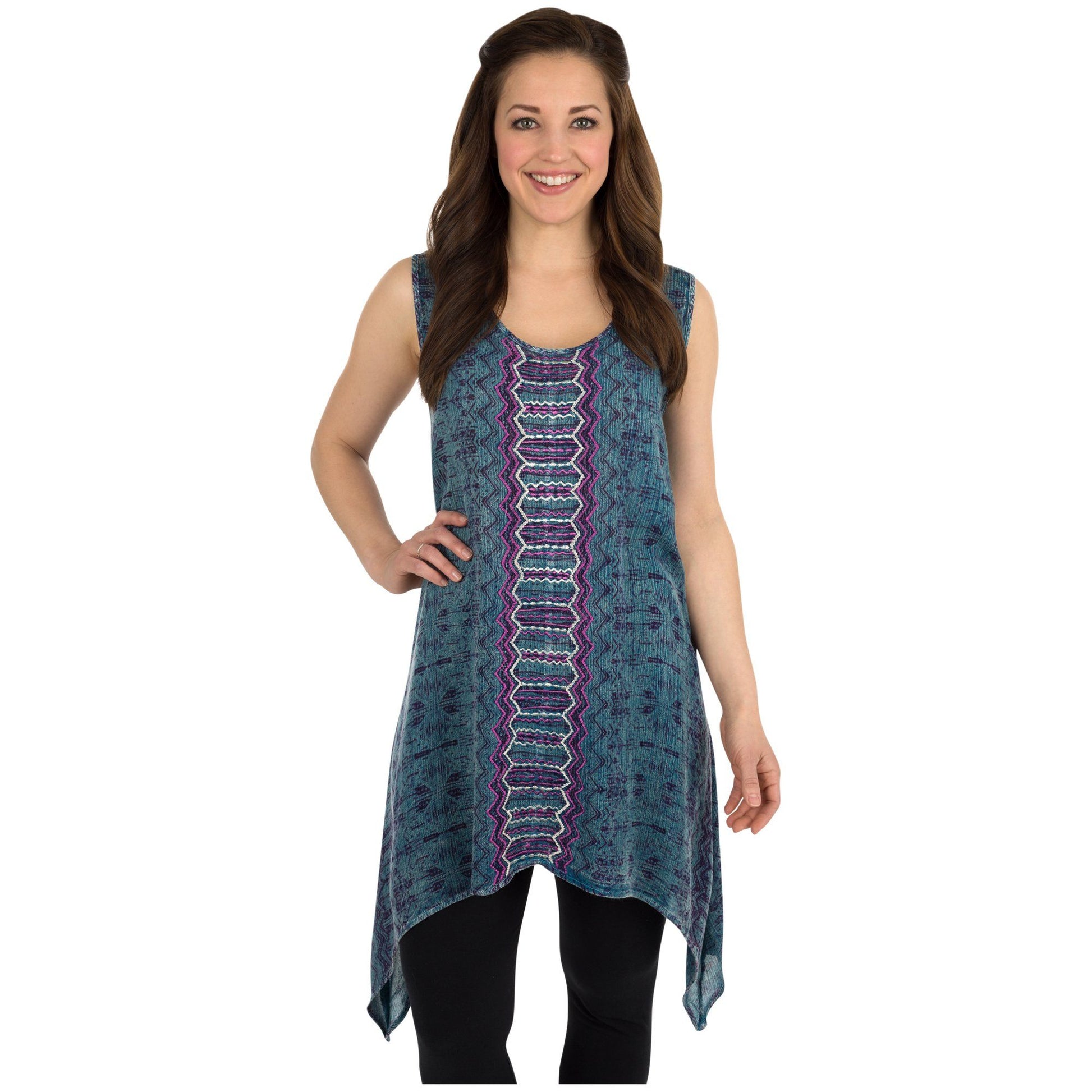 Center Lane Embroidered Sleeveless Tunic