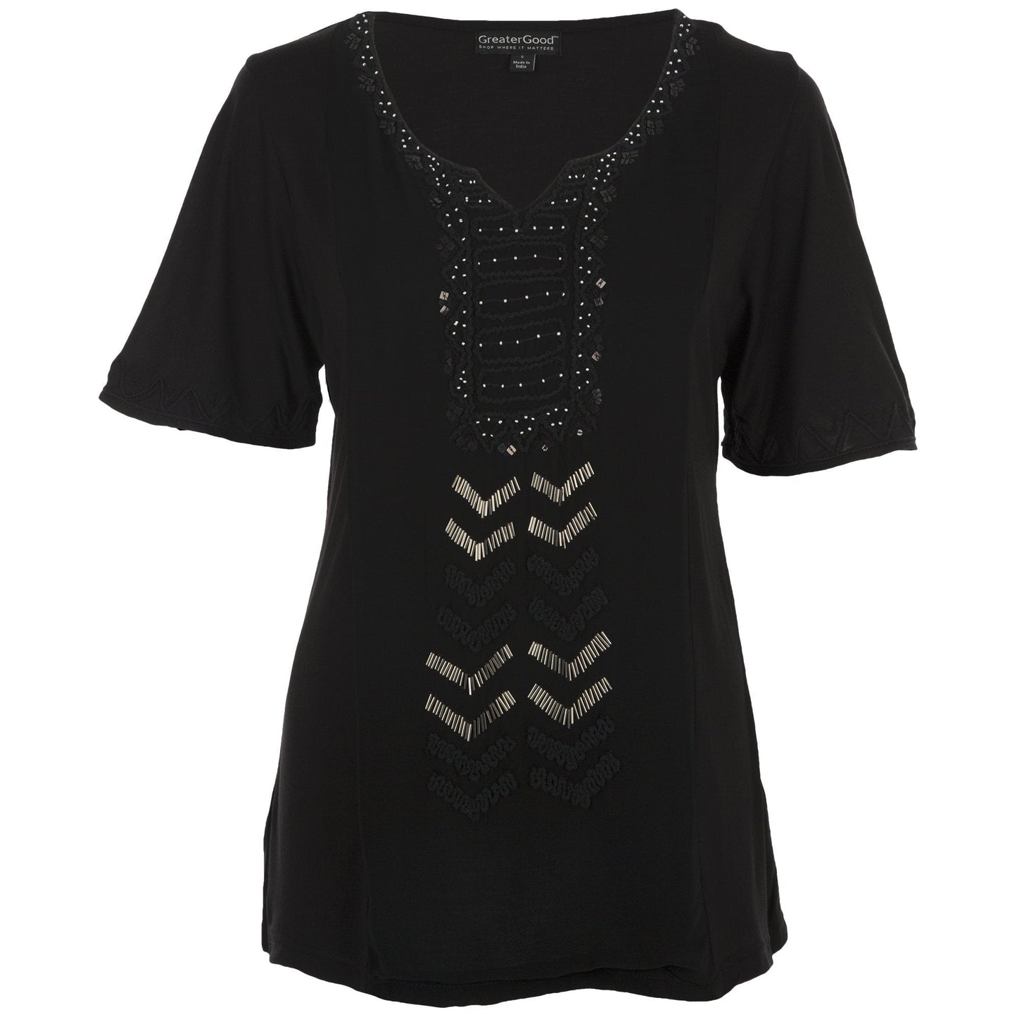 Chevron Charm Flutter Sleeve Tunic