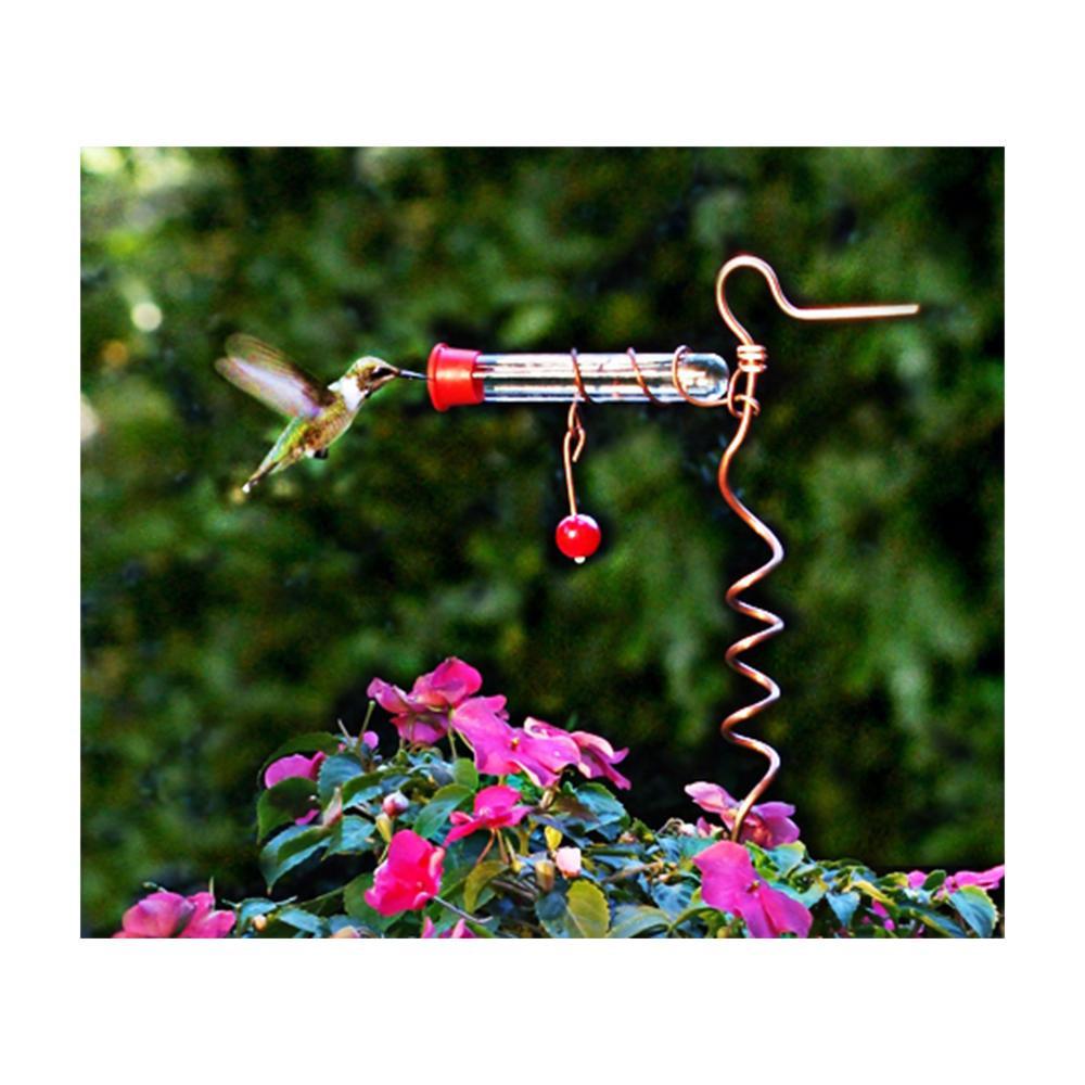 Copper Hummingbird Feeder Garden Stake